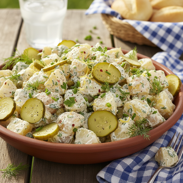 Zesty Creamy Potato Salad with Pickles recipe