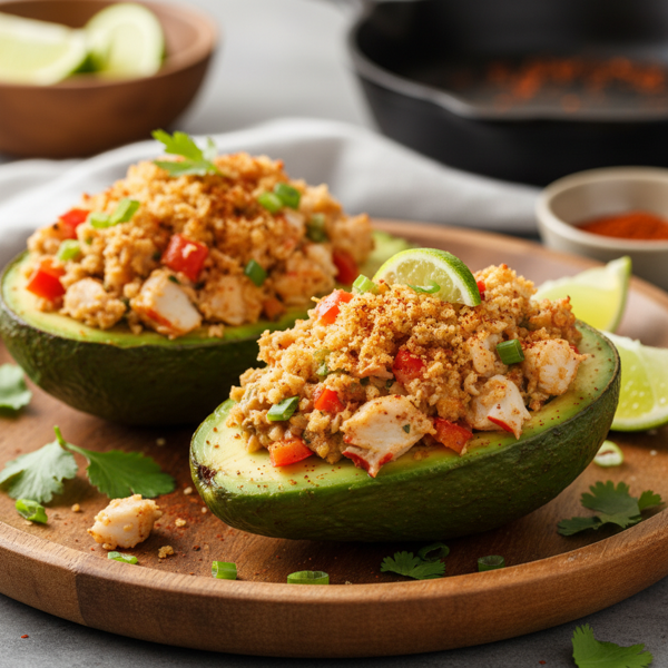 Zesty Creole Crab-Stuffed Avocados recipe