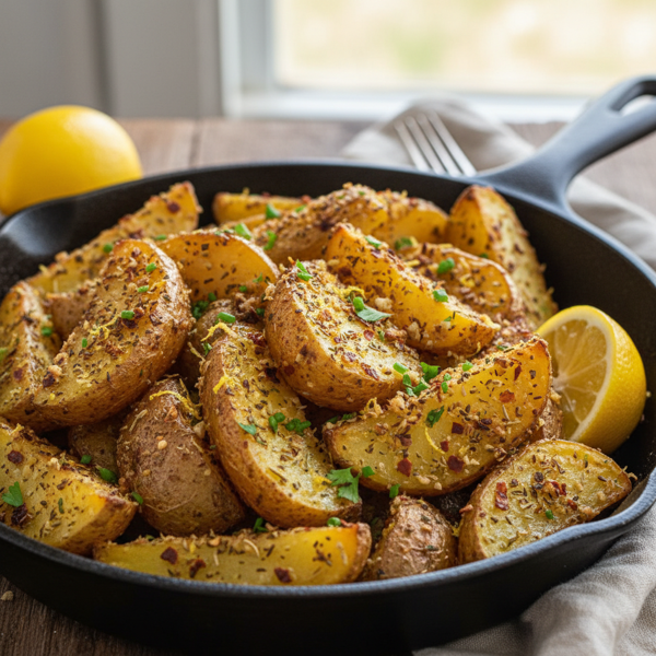 Zesty Crispy Garlic & Herb Roasted Potatoes recipe