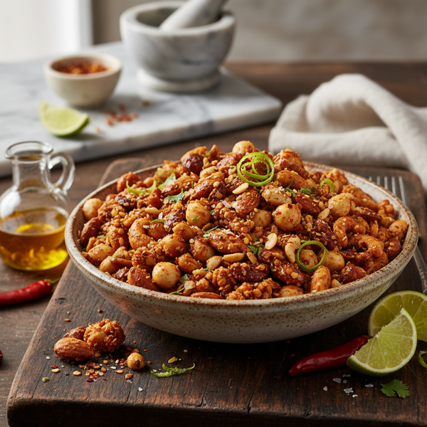 Zesty Crunchy Chili-Lime Nut Medley recipe