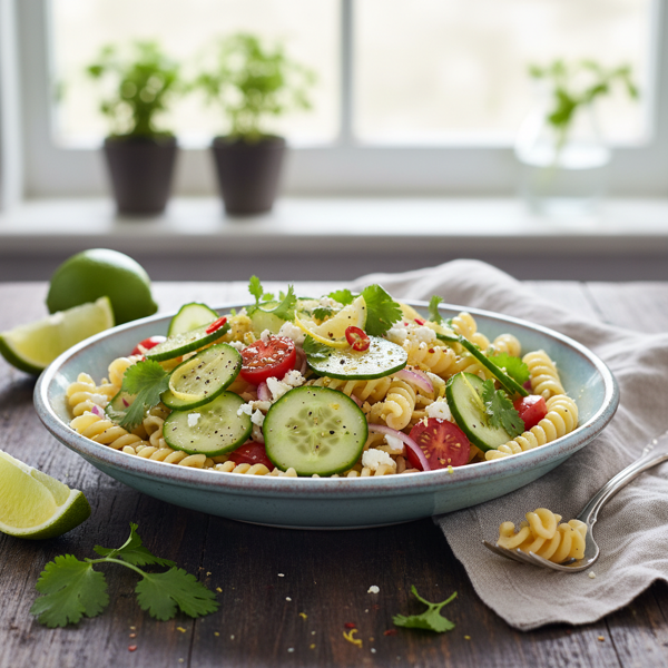 Zesty Cucumber Cilantro Pasta Salad recipe