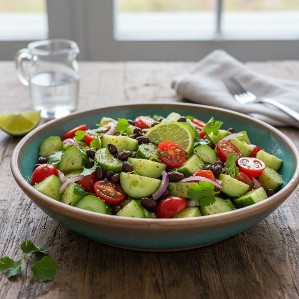 Zesty Cucumber, Tomato & Black Bean Salad recipe