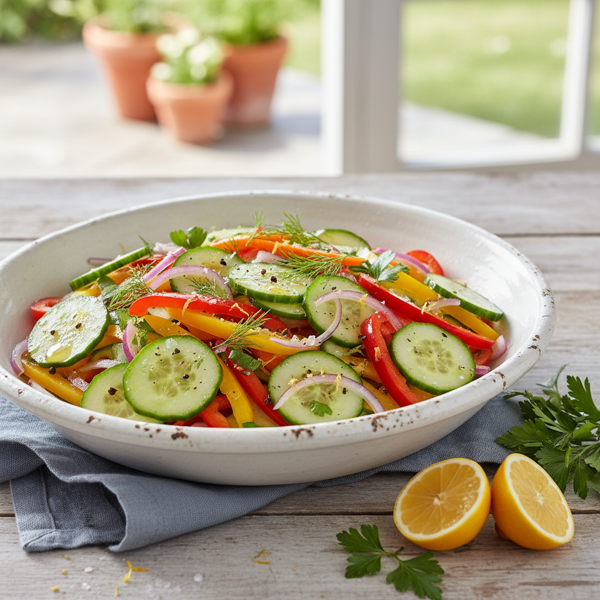 Zesty Cucumber and Bell Pepper Medley recipe