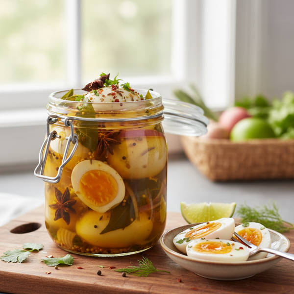 Zesty Curried Pickled Eggs recipe