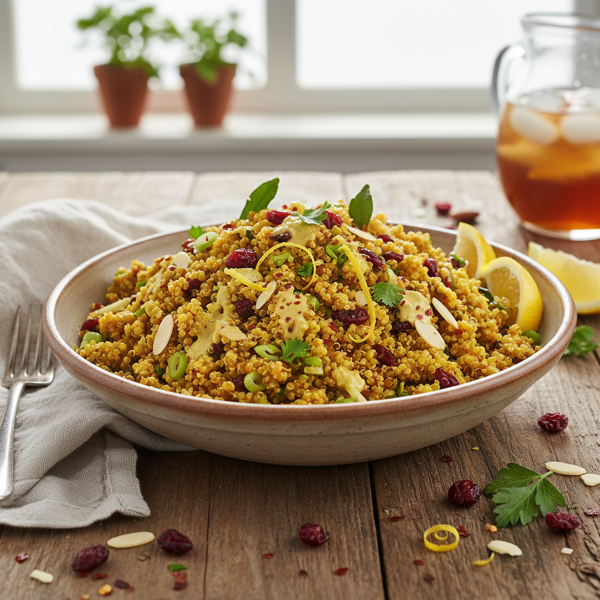 Zesty Curried Quinoa Salad with Cranberries recipe