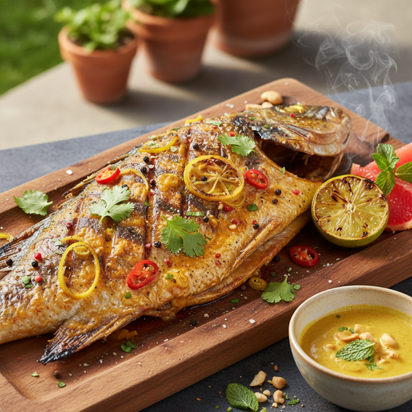 Zesty Curry-Infused Grilled Fish recipe