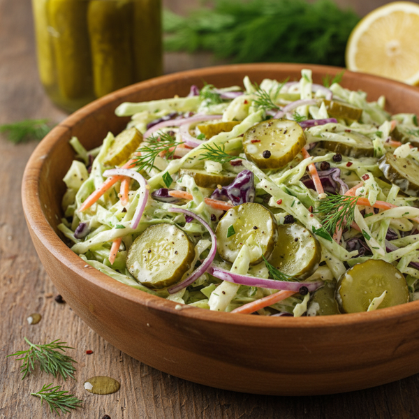 Zesty Dill Pickle Cole Slaw recipe