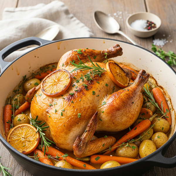 Zesty Dutch Oven Orange Herb Chicken recipe