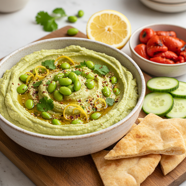 Zesty Edamame Hummus Delight recipe