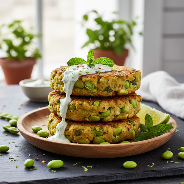 Zesty Edamame Mint Patties recipe