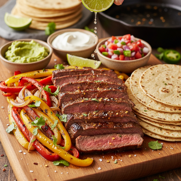 Zesty Flank Steak Fajitas recipe