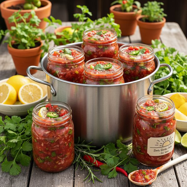 Zesty Garden Salsa for Canning recipe