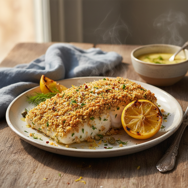 Zesty Garlic-Lemon Crusted Fish recipe