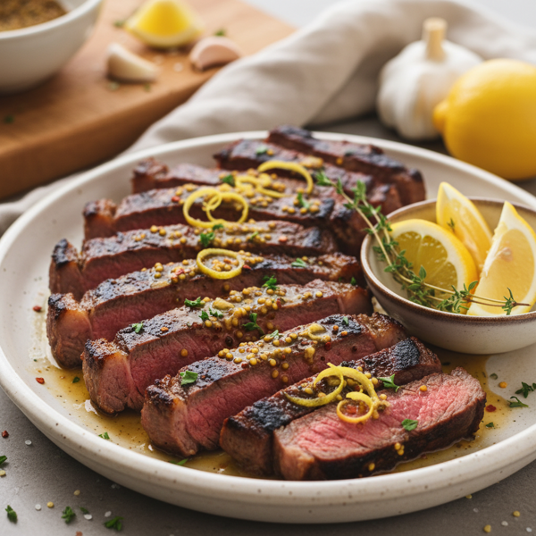 Zesty Garlic Dijon Skirt Steak Delight recipe
