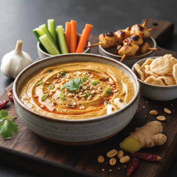 Zesty Garlic Ginger Peanut Dip recipe