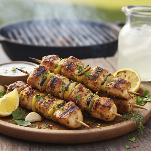 Zesty Garlic Grilled Chicken Skewers recipe