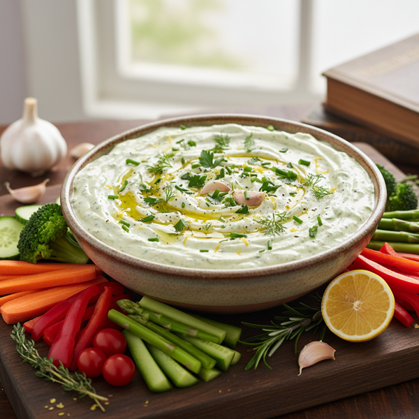 Zesty Garlic Herb Veggie Dip recipe