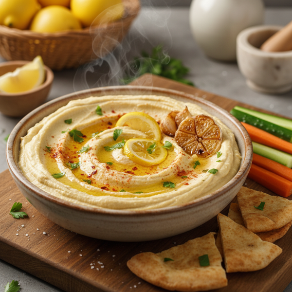 Zesty Garlic Lemon Hummus recipe