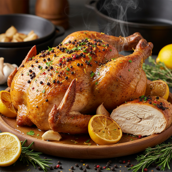 Zesty Garlic Pepper Roast Chicken recipe
