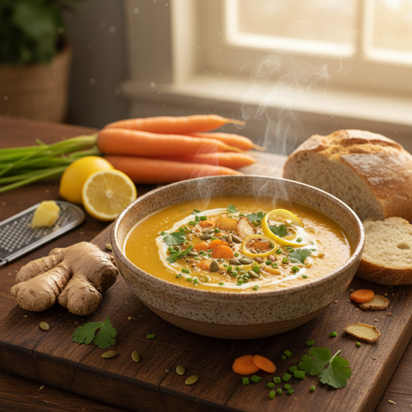 Zesty Ginger Carrot Soup recipe