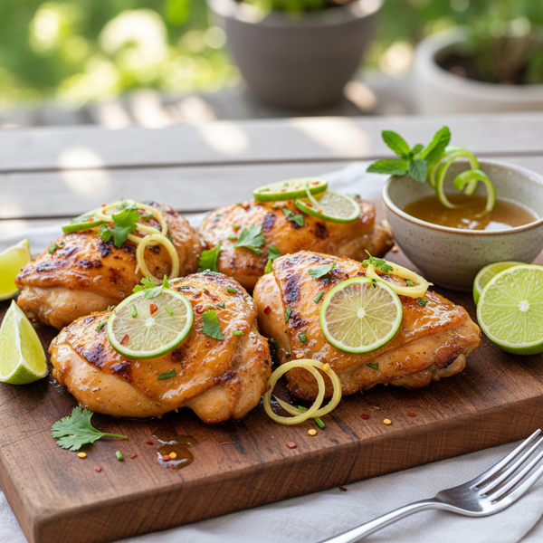 Zesty Ginger Lime Grilled Chicken Thighs recipe
