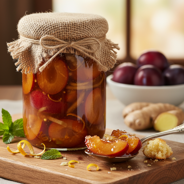 Zesty Ginger Plum Conserve recipe