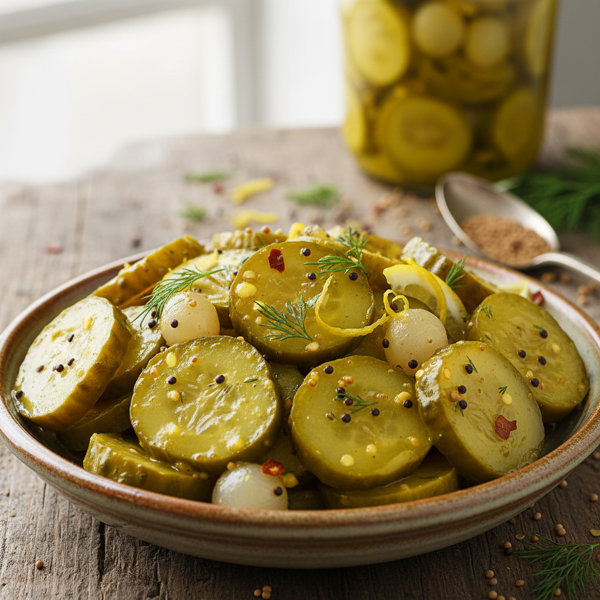 Zesty Golden Mustard Pickles Delight recipe