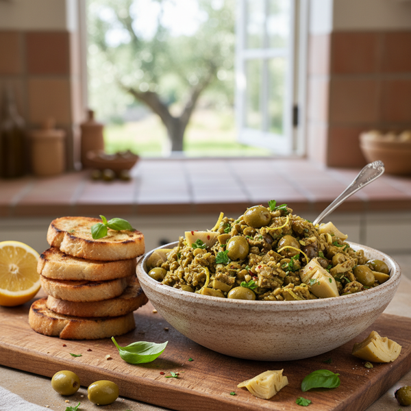 Zesty Green Olive & Artichoke Spread recipe