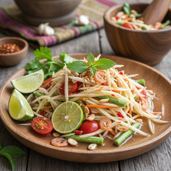 Zesty Green Papaya Salad (Som Tum) recipe