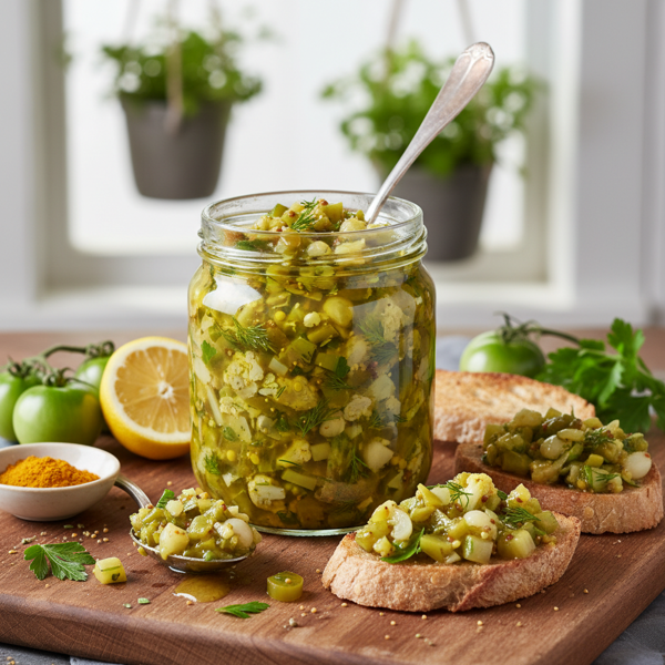 Zesty Green Tomato Piccalilli recipe