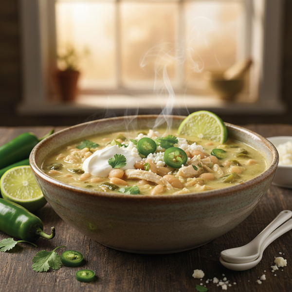 Zesty Green & White Chicken Chili Delight recipe