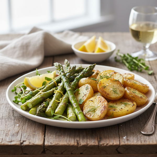 Zesty Grilled Asparagus with Herbed New Potatoes recipe
