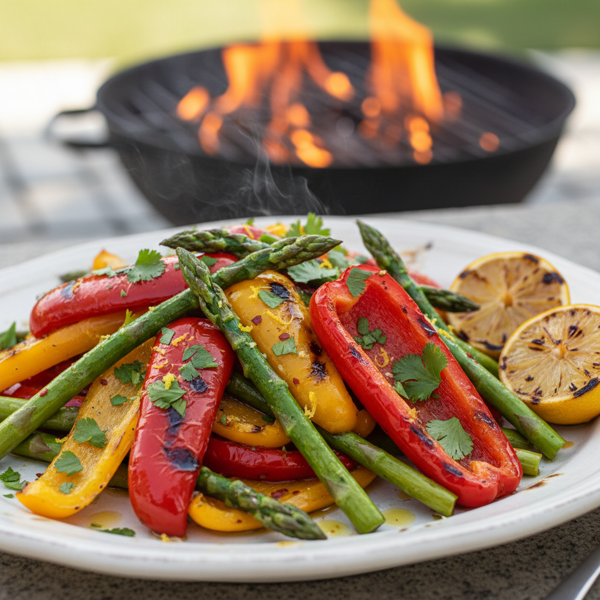 Zesty Grilled Bell Peppers and Asparagus Medley recipe