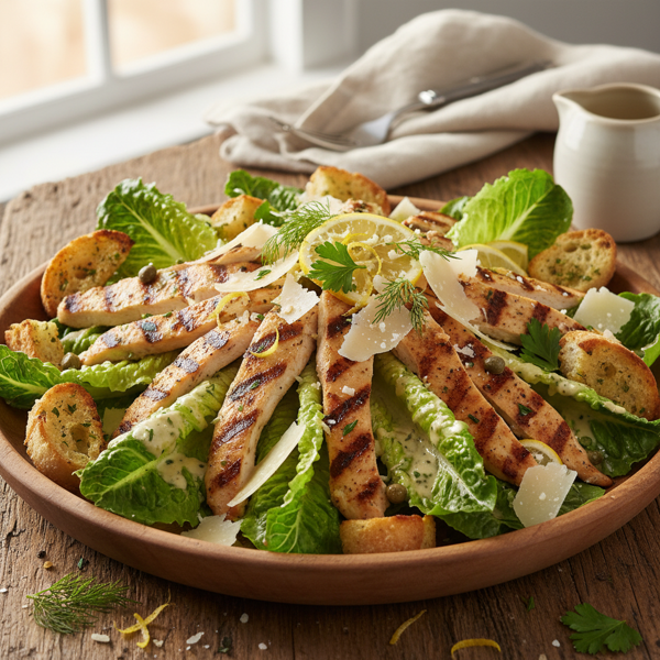 Zesty Grilled Chicken Caesar Salad Delight recipe