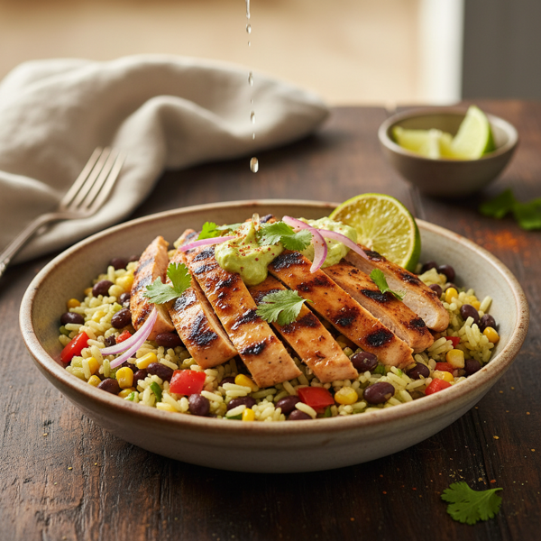 Zesty Grilled Chicken & Black Bean Rice Bowl recipe