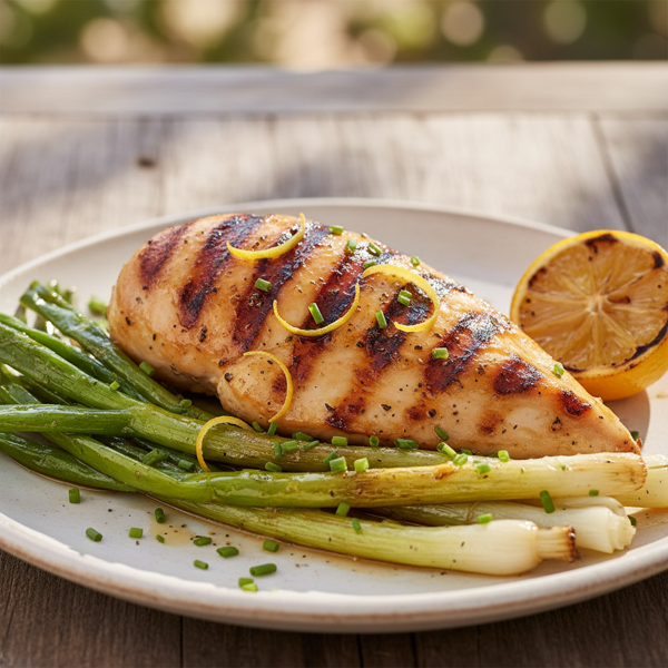Zesty Grilled Chicken with Honey-Glazed Green Onions recipe