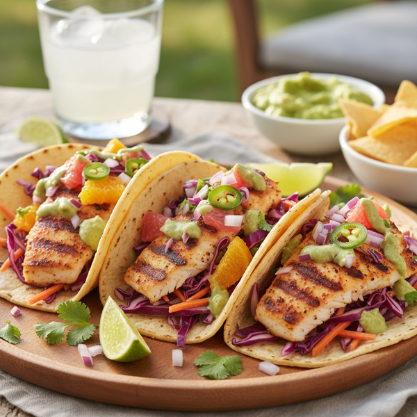 Zesty Grilled Fish Tacos with Citrus Slaw recipe