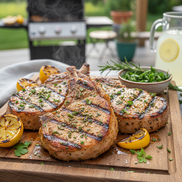Zesty Grilled Herb-Infused Pork Chops recipe