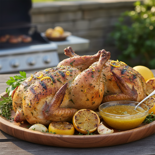 Zesty Grilled Herbed Cornish Game Hens recipe