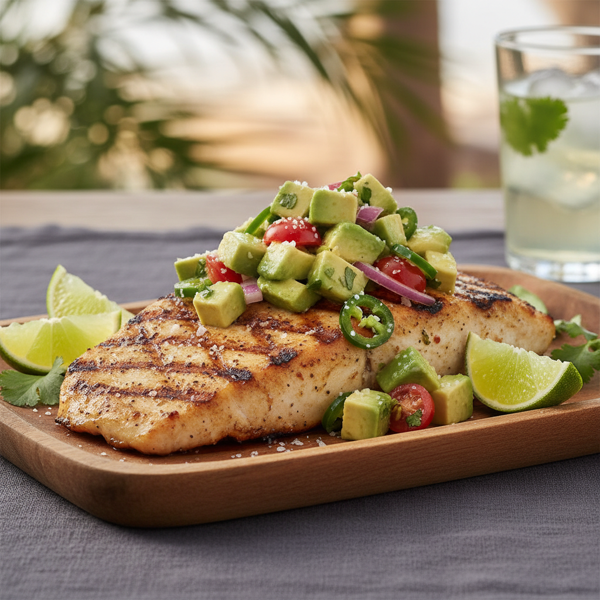 Zesty Grilled Mahi Mahi with Creamy Avocado Salsa recipe
