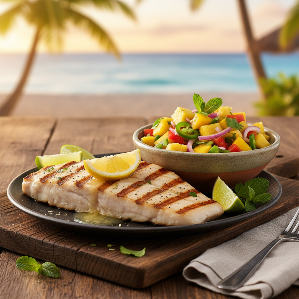 Zesty Grilled Marlin with Refreshing Tropical Salsa recipe