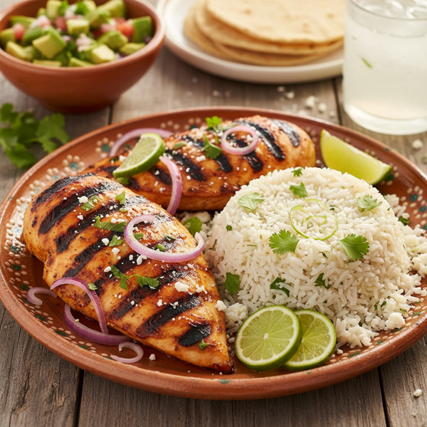 Zesty Grilled Mexican Chicken with Cilantro Lime Rice recipe