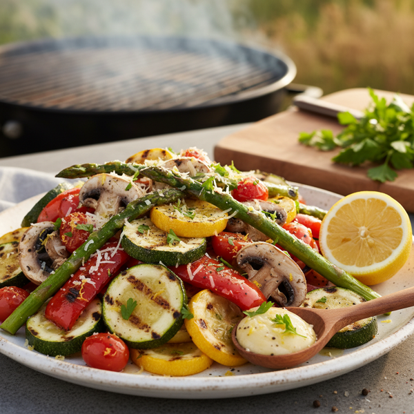 Zesty Grilled Parmesan Veggie Medley recipe