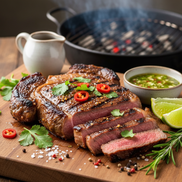 Zesty Grilled Rib Eye with Honey Soy Marinade recipe