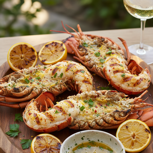 Zesty Grilled Rock Lobster Tails recipe