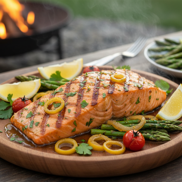 Zesty Grilled Salmon with Lemon-Ginger Glaze recipe