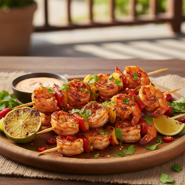 Zesty Grilled Shrimp Skewers with Spicy Marinade recipe