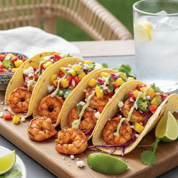 Zesty Grilled Shrimp Tacos with Refreshing Tropical Salsa recipe
