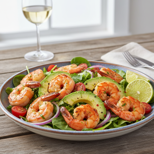 Zesty Grilled Shrimp & Avocado Salad recipe