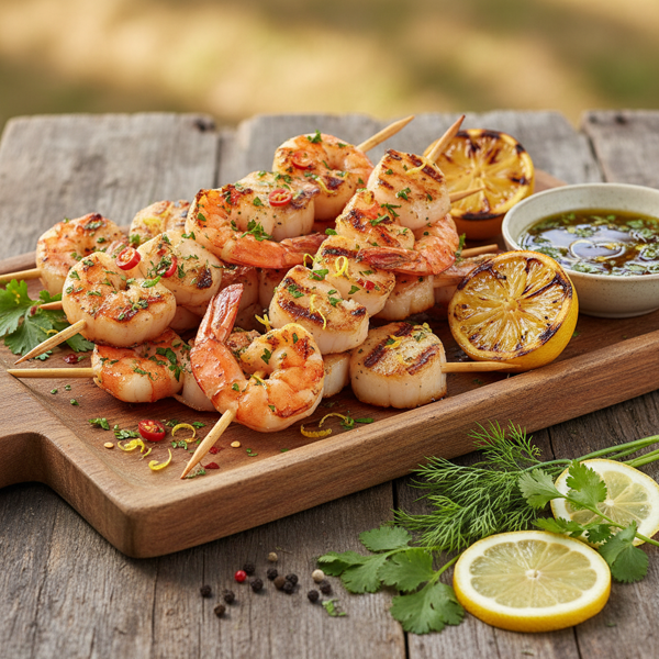 Zesty Grilled Shrimp and Scallop Skewers recipe